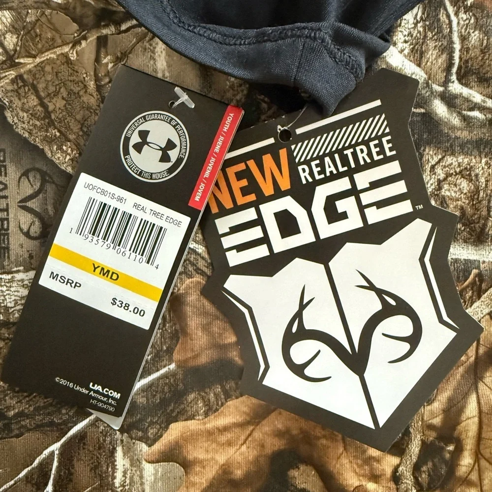 Under Armour Foil Logo Shirt in Realtree Edge Camouflage Pattern NWT Size YMD
